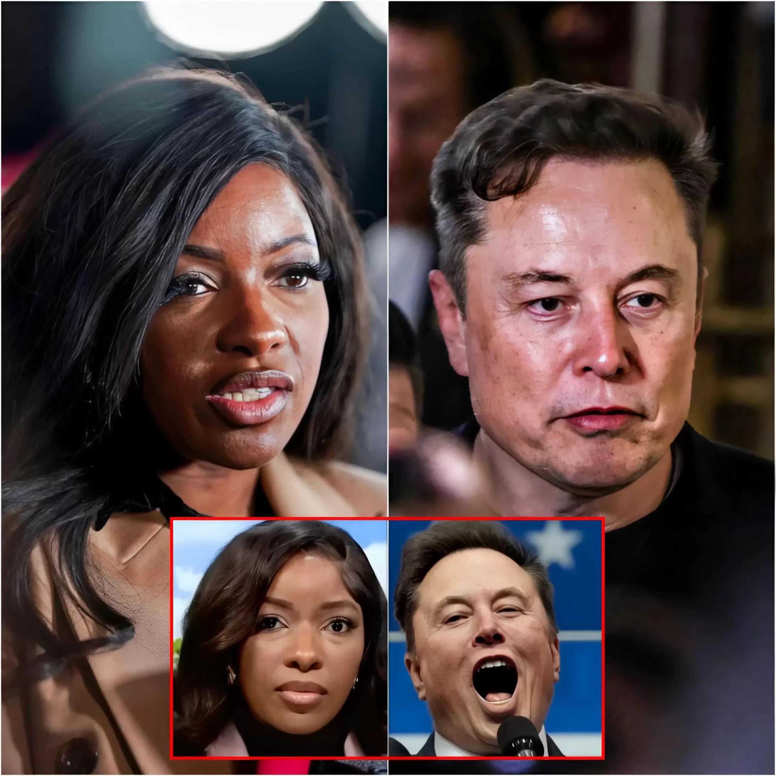 Cover Image for Jasmine Crockett DREHT DIE SPANNUNG, als Elon Musk ihr von Angesicht zu Angesicht gegenübertritt! Elon Musks Frage bringt Jasmine Crockett zum Stottern und sorgt im Studio für Aufruhr