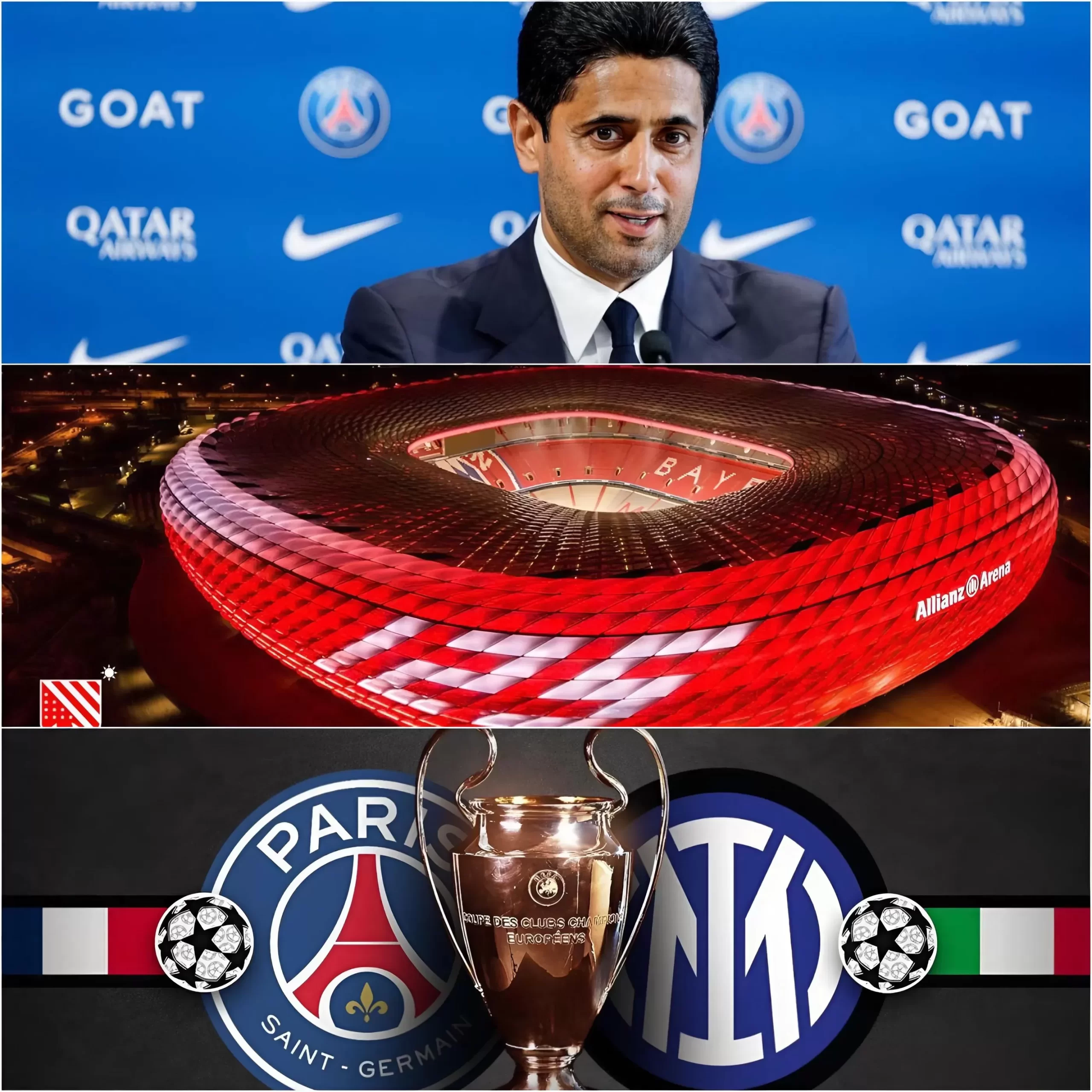 Cover Image for 🚨 EXCELLENTE NOUVELLE ! Nasser Al-Khelaifi a décidé d’INVITER TOUS LES EMPLOYÉS DU PSG à la finale de la Ligue des Champions à Munich le 31 mai ! 😍❤️💙