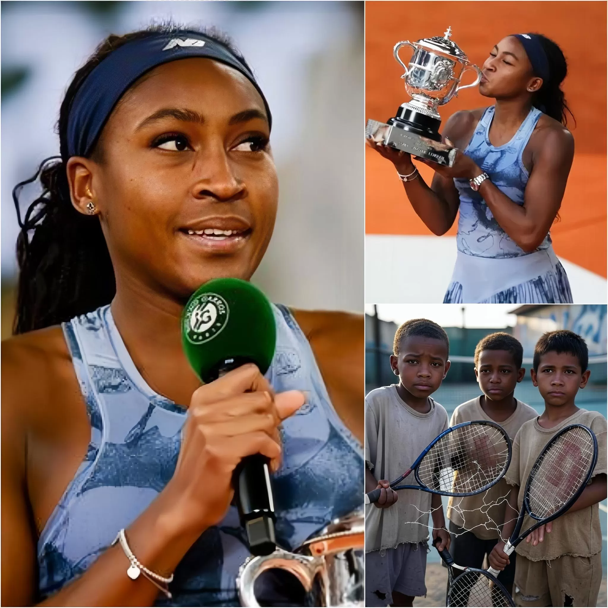 Cover Image for “I want to help BLACK kids passionate about tennis have the opportunity to develop, erasing racial stereotypes!” Coco Gauff DECLARES she will donate all the prize money from her Roland-Garros victory to build a 2 million dollar academy for underprivileged children in Florida!