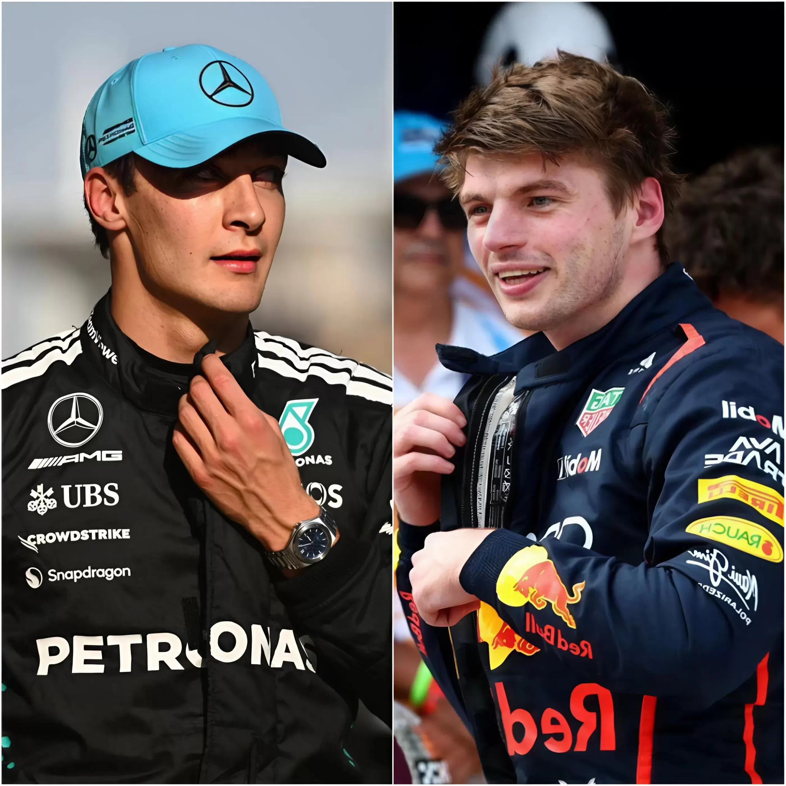 Cover Image for George Russell over Max Verstappen: “Eerlijk gezegd was ik het incident in Barcelona helemaal vergeten, want hij was daar met zijn pasgeboren baby en we moesten door de veiligheidscontrole. We hebben een tijdje gepraat, en toen begon hij de kinderwagen op te vouwen om hem in de machine te leggen.”