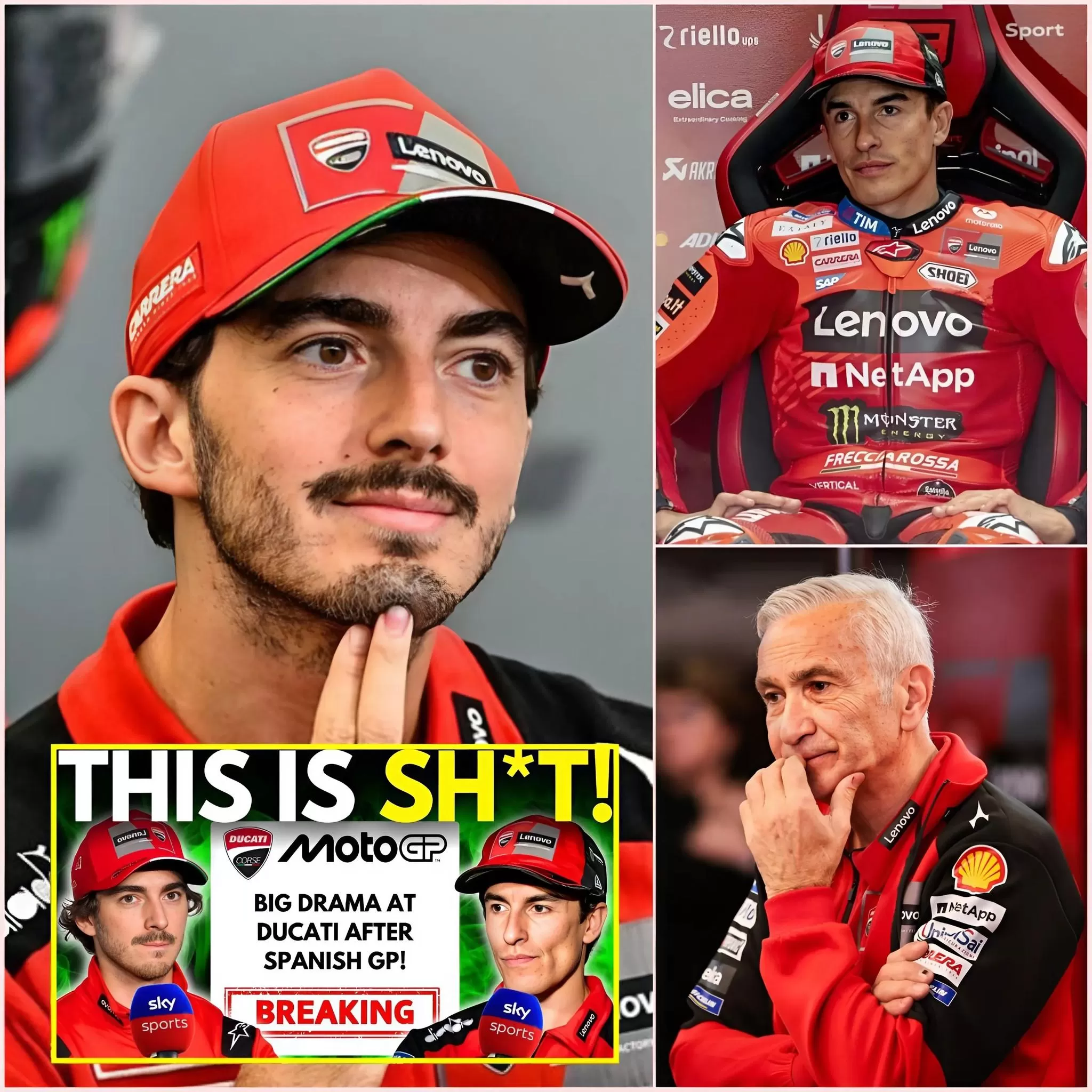 Cover Image for ¡REVELACIÓN SORPRENDENTE! Bagnaia DA UN GOLPE A DUCATI en una entrevista impactante, REVELANDO las ESTRATEGIAS SECRETAS de Marc Marquez en el GP de Aragón – ¡El CEO de Ducati se queda SIN PALABRAS