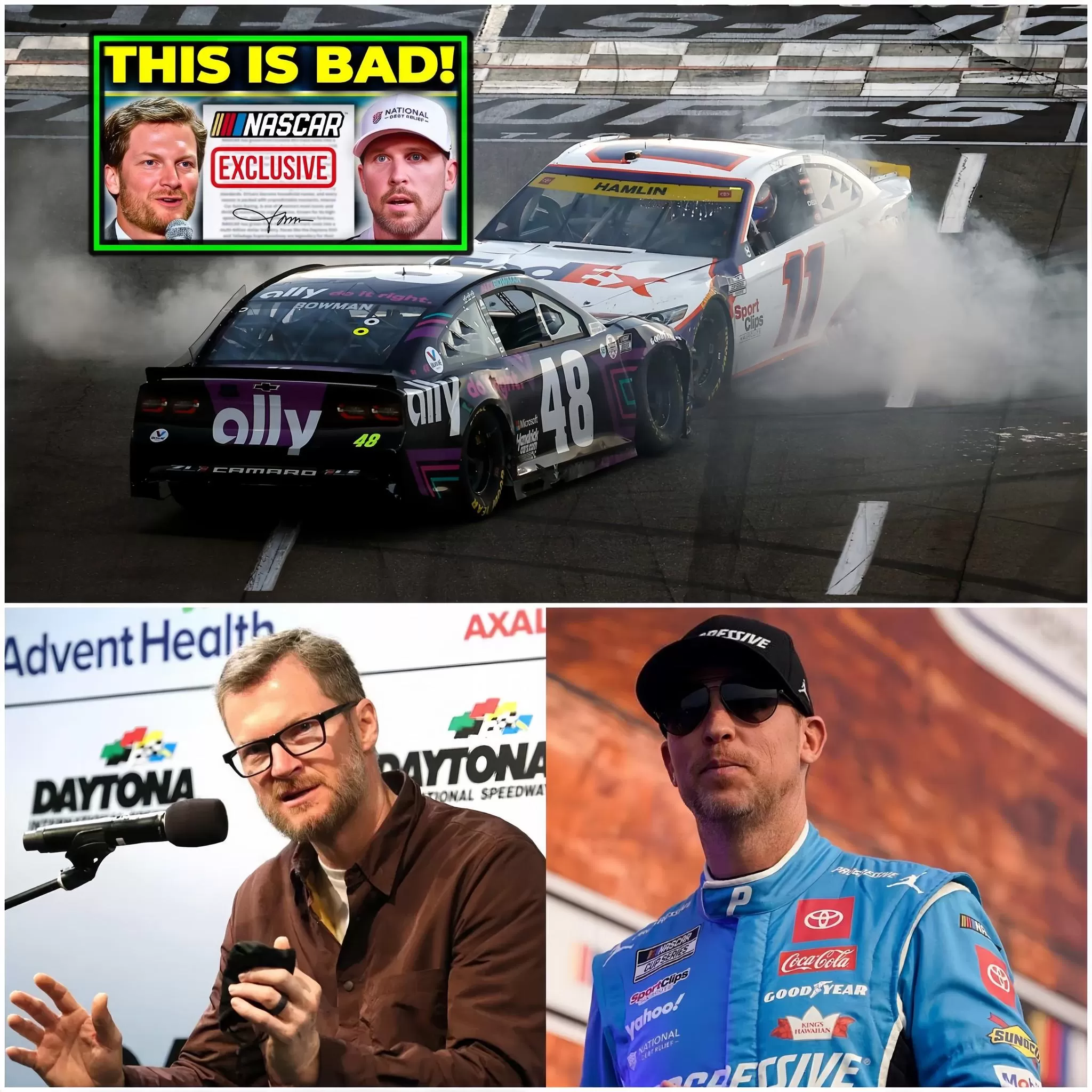 Cover Image for 5 MINUTE BOMBSHELL!! Dale Earnhardt Jr. DROPS THE HAMMER on Denny Hamlin!