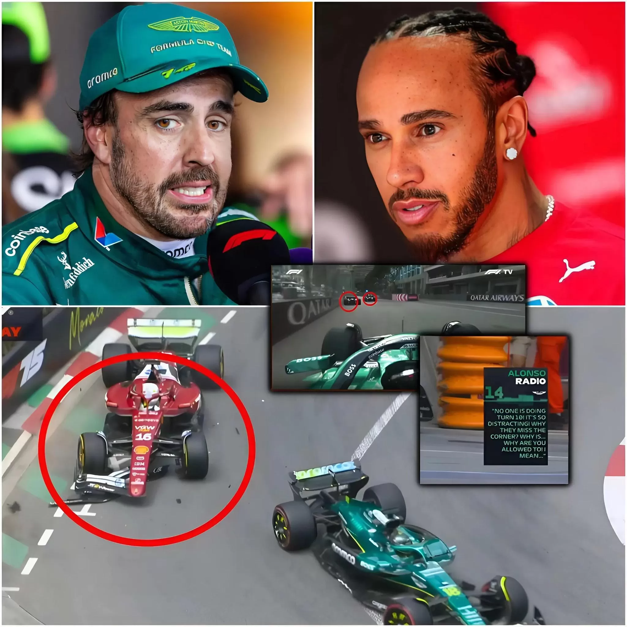 Cover Image for SPAIN GP: Hamilton responds with 7 words to Alonso’s call for “harsher penalties” after FIA’s unexpected investigation.
