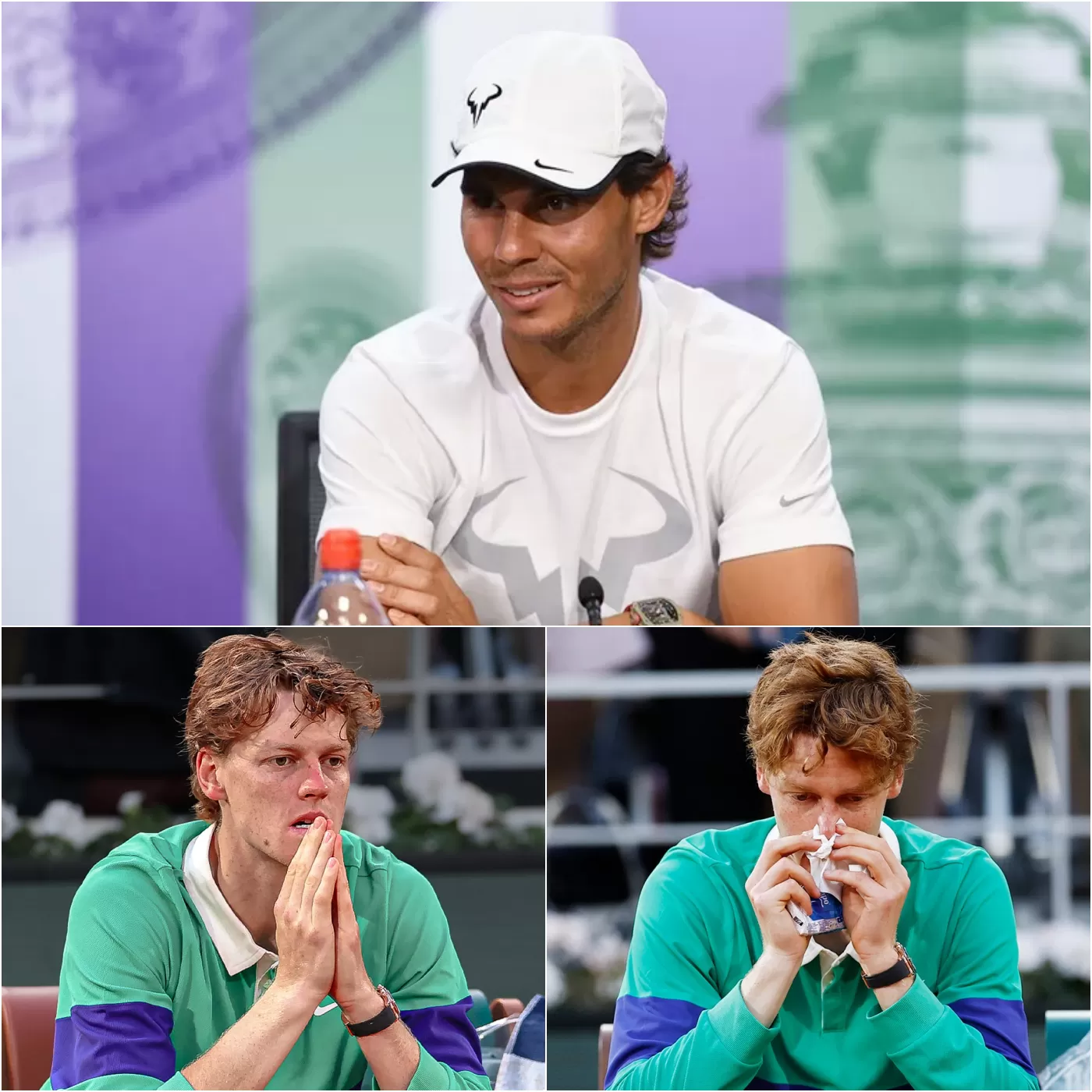 Cover Image for 5 MINUTES AGO at Wimbledon: Rafa Nadal shocked the tennis world by revealing his prediction for this year’s Wimbledon champion, indicating that it will be Jannik Sinner, sparking outrage among many for his statement. Rafa’s firm response defending Sinner with 8 strong words made Italian fans cheer, while Sinner broke into tears upon seeing the support he received!