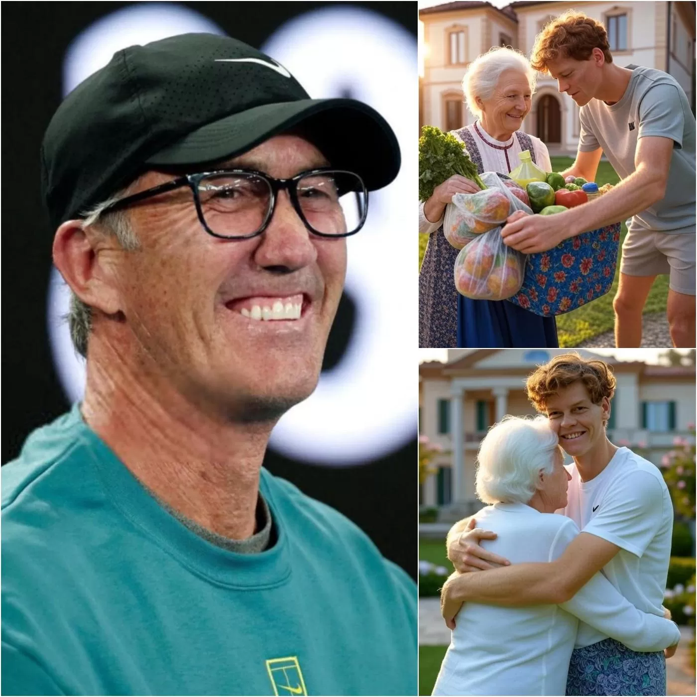 Cover Image for Darren Cahill ha reso i tifosi italiani orgogliosi rivelando che Jannik Sinner si allena con grande intensità, stanco per prepararsi a Wimbledon, ma durante il ritorno a casa si è fermato per aiutare una donna anziana a portare le borse in casa, lasciando i fan scioccati quando hanno scoperto l’identità della donna che Sinner ha aiutato! “Perché le persone in Italia sono così buone?”