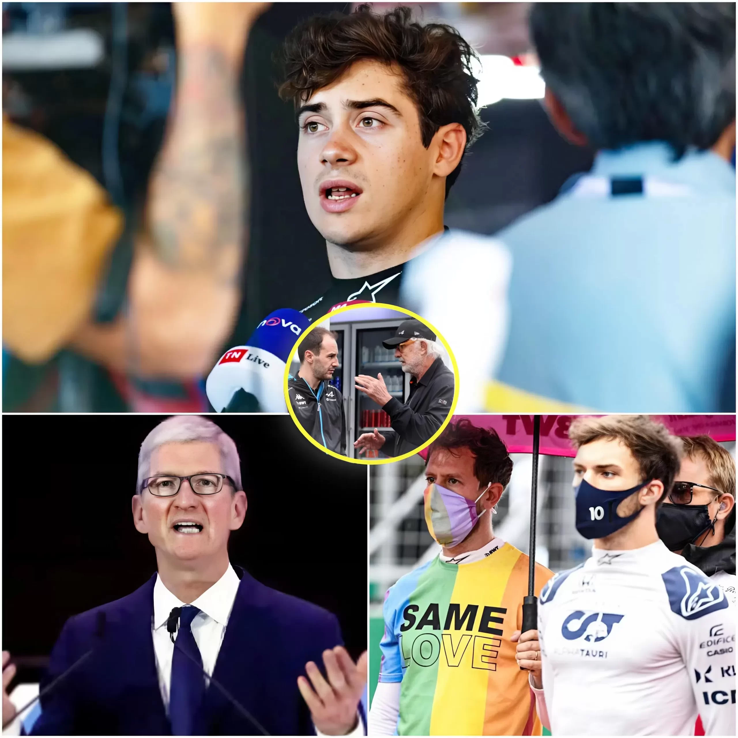 Cover Image for NOTICIAS DE ÚLTIMA HORA🏎️ Franco Colapinto está bajo una gran presión por parte de Briatore y Alpine tras rechazar una oferta publicitaria de 200 millones de Tim Cook para promocionar al colectivo LGBT, lo que llevó a la pérdida de un importante patrocinio para el equipo. Sin embargo, en su última entrevista, Colapinto dejó sin palabras no solo a Alpine, sino también a toda la F1.