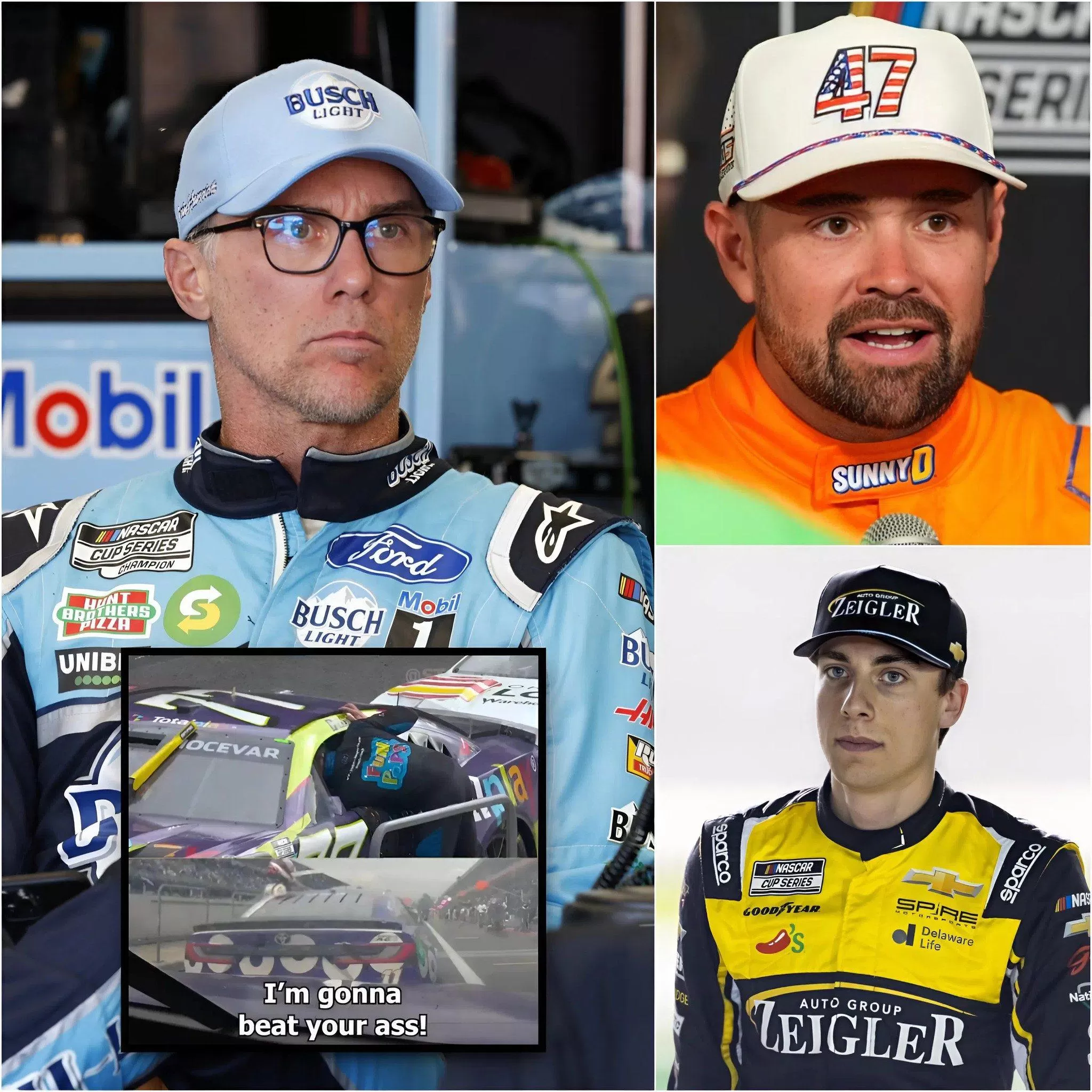 Cover Image for 🛑NASCAR Drama Unfolds: Kevin Harvick Sends Warning to Carson Hocevar About Off-Track Arguments With Stenhouse That Could Haunt His NASCAR Future. Carson’s Reaction Afterwards Surprises Everyone…