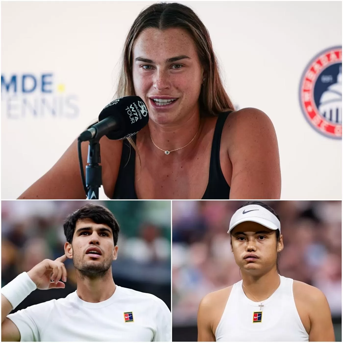 Cover Image for BREAKING: Aryna Sabalenka has caused a stir on social media by claiming that Emma Raducunu’s historic tennis wins were due to luck and bias from the ATP and umpires. Carlos Alcaraz responded immediately with just nine words, leaving the world number one speechless.