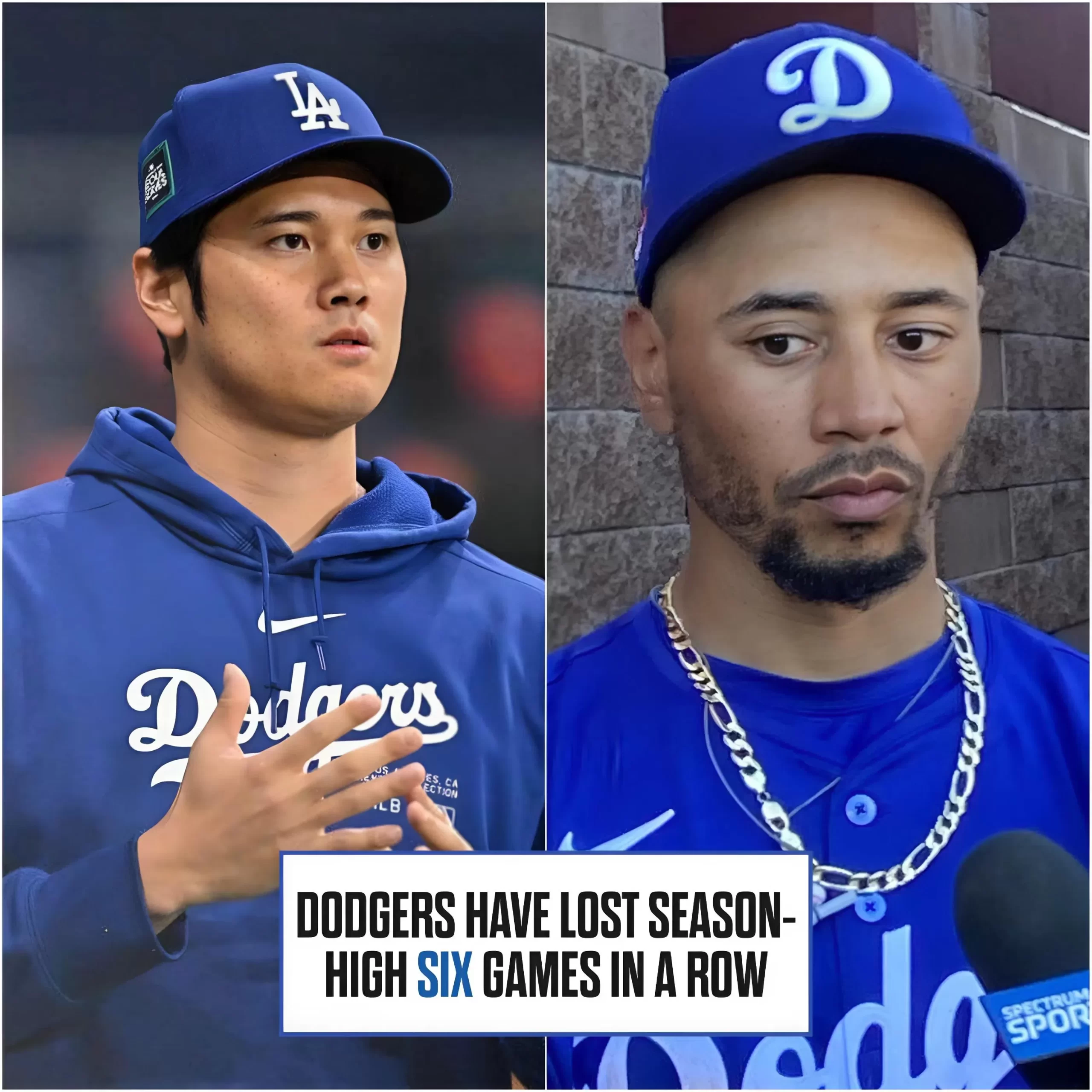 Cover Image for Mookie Betts and Shohei Ohtani just sent an emotional 15-word message to Dodgers fans after a six-game losing streak. They admitted their mistakes and asked fans to stay in touch with them as they continue their journey.