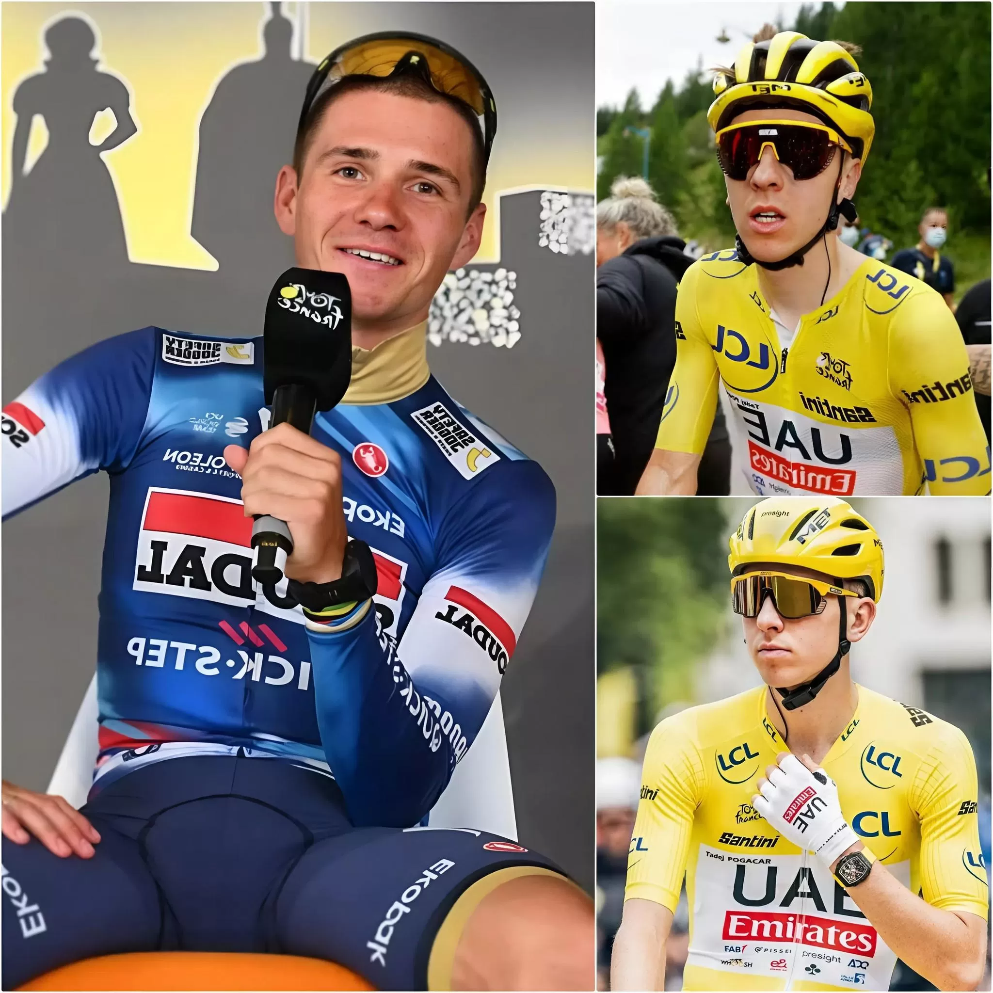 Cover Image for “SHOCK NEWS”: During the fifth stage of the 2025 Tour de France, Tadej Pogačar suddenly took the stage to mock and tease Remco Evenepoel, claiming that the latter’s victory was due to luck and cheating. Remco Evenepoel’s 5-word response silenced Tadej Pogačar and left him embarrassed…!!!!