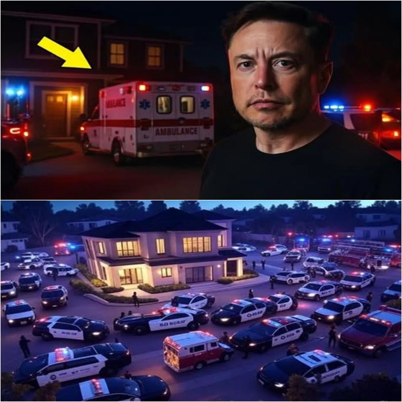 Cover Image for La casa de Elon Musk rodeada: coches de policía, camiones de bomberos y ambulancias convergen en un incidente misterioso