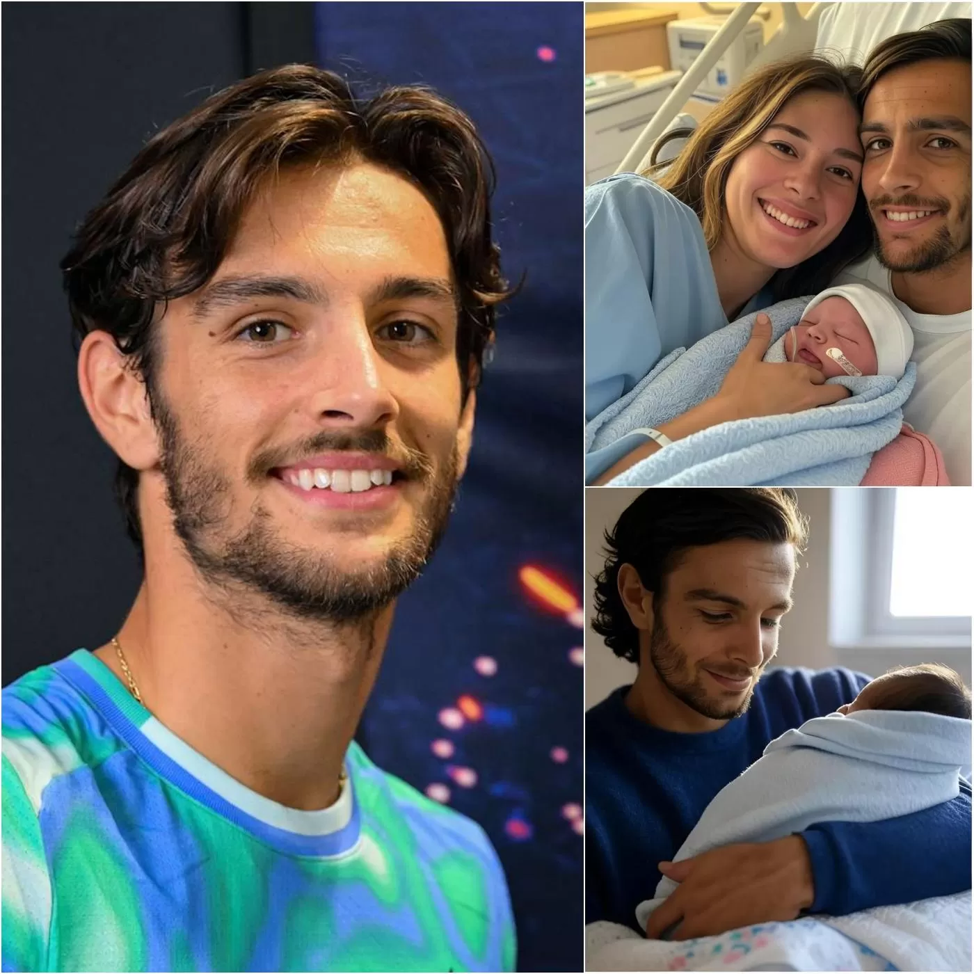 Cover Image for “GRAZIE A TUTTI QUELLI CHE SONO STATI ACCANTO A NOI” Lorenzo Musetti, il tennista italiano, ha pianto di gioia nel comunicare che sua moglie, Veronica Confalonieri, ha dato alla luce con successo il loro secondo figlio. Ha sorpreso i fan in Italia rivelando il nome che ha scelto per il bambino, ricevendo migliaia di auguri da parte dei tifosi!