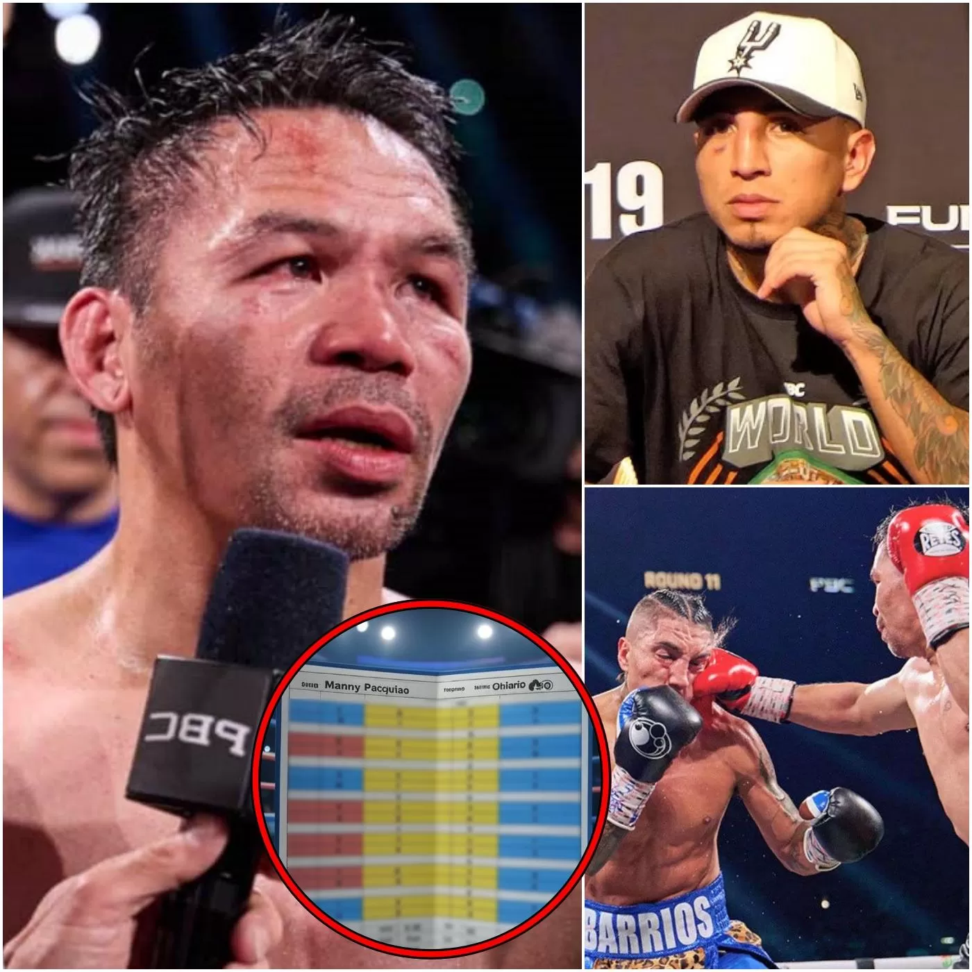 Cover Image for NOTICIAS IMPACTANTES: Se filtró la tarjeta de puntuación real del árbitro para la pelea de Manny Pacquiao vs Mario Barrios, los fanáticos exigen que se anule el resultado del combate.