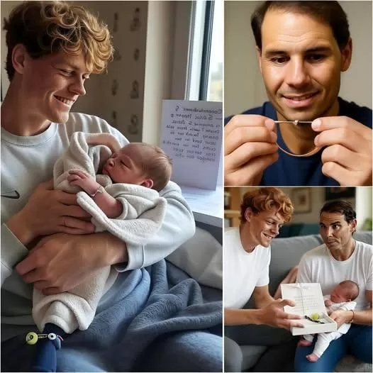 Cover Image for Jannik Sinner ha sorpreso tutti regalando al neonato figlio di Rafael Nadal un braccialetto “fortunato da tennis” inciso con un piccolo pallone da tennis, accompagnato da un messaggio scritto a mano: “Congratulazioni a Rafael Nadal per essere diventato padre ancora una volta! Spero che la tua famiglia sia sempre piena di risate e gioia con questo nuovo membro!” Una breve lettera, ma piena di emozione, che ha spinto Nadal a rispondere subito nel giorno speciale per la sua famiglia!