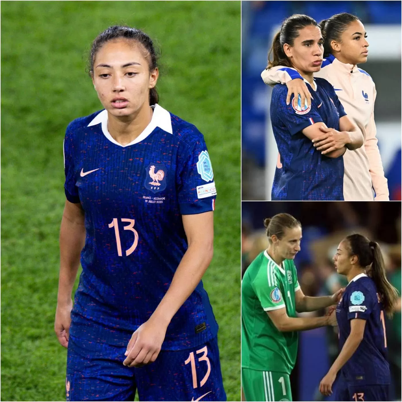 Cover Image for Die Enttäuschung saß tief bei den französischen Spielerinnen nach dem Aus gegen Deutschland bei der Europameisterschaft. Auffällig war jedoch, dass ihre Reaktionen zwischen Respektlosigkeit und Professionalität schwankten.