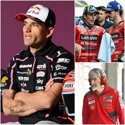 Cover Image for ” I’ll Prove I’m The True Champion.”Freshly back, Jorge Martín made a bold statement aimed at the Ducati duo, Marc Márquez and Pecco Bagnaia. Gigi Dall’Igna responded with seven words that left the Spanish rider speechless.