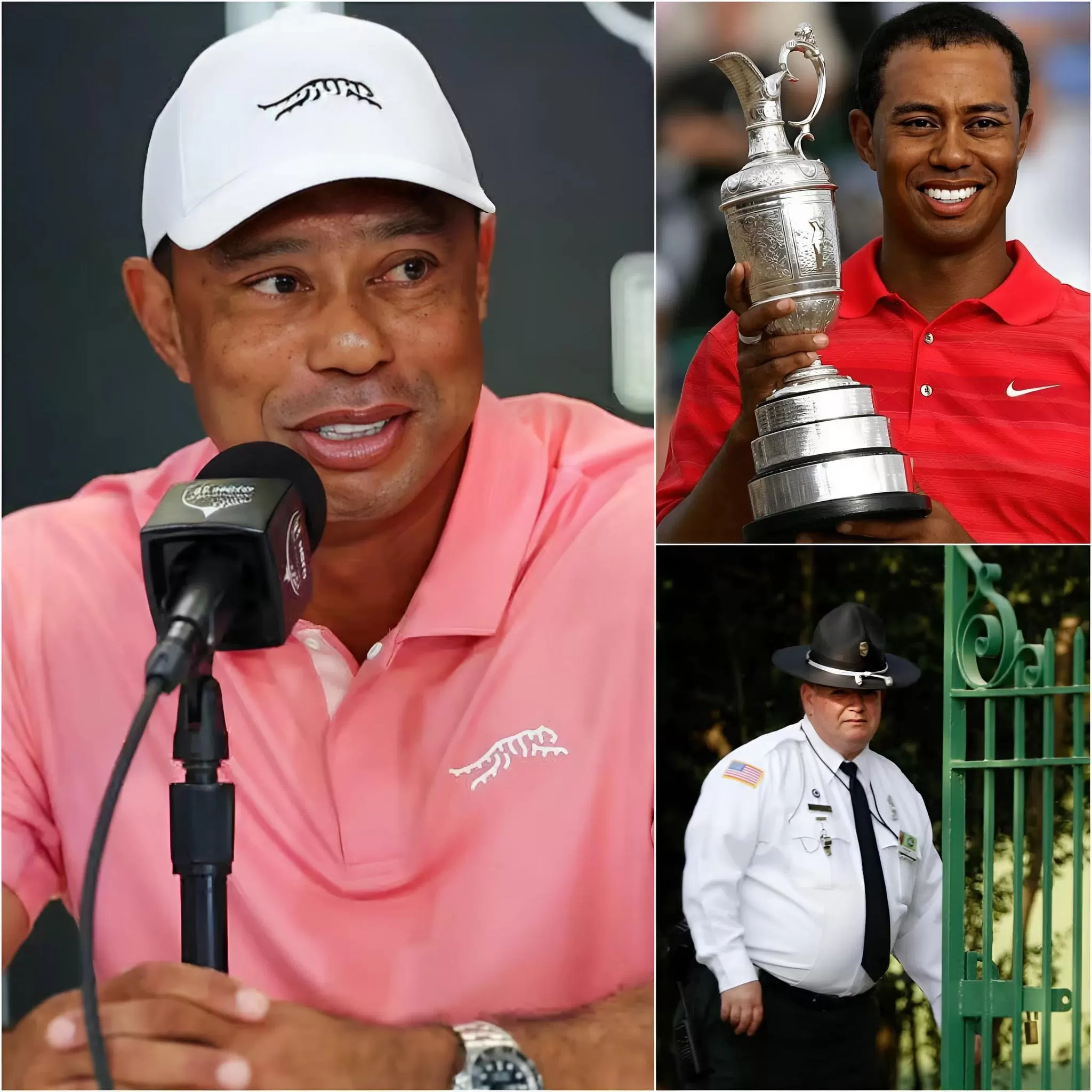 Cover Image for Tiger Woods’ Furious Reaction After Being Blocked by Security from Entering the Golf Tournament Even Though His Face Was on a Huge Billboard.