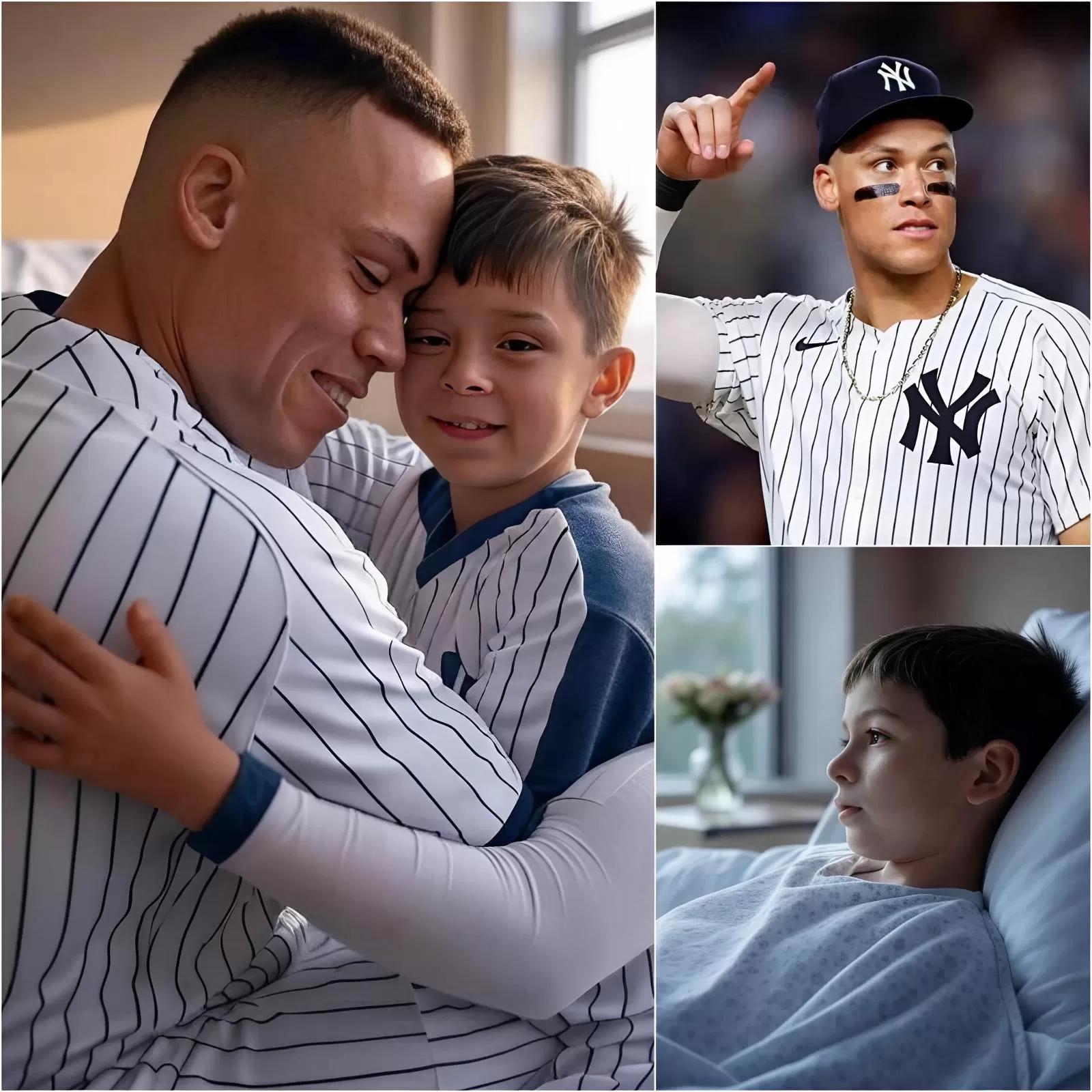 Cover Image for A 7-year-old boy battling a malignant brain tumor expressed his final wish: to call his idol, Aaron Judge. But what Aaron Judge did went beyond a simple phone call; it was something far greater, leaving both the hospital and the boy’s family astonished! Find out more in the comments.