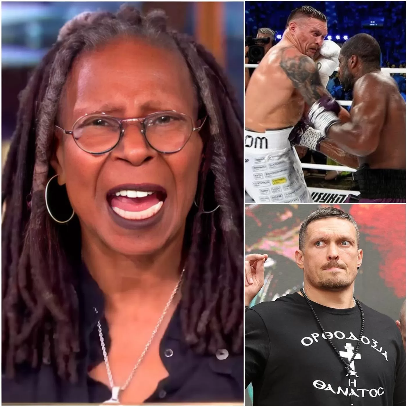 Cover Image for “He’s just a boxing fighter.” Those were the exact words spoken by Whoopi Goldberg, and the studio erupted immediately. Boxing fans began whispering, and a clash broke out. Goldberg showed indifference toward Oleksandr Usyk’s achievements in bringing glory to Ukraine, belittling the 38-year-old live on air. Just ten minutes after the show ended, Usyk posted a response of only ten words, but it was enough to leave Goldberg red-faced and send social media into a frenzy.