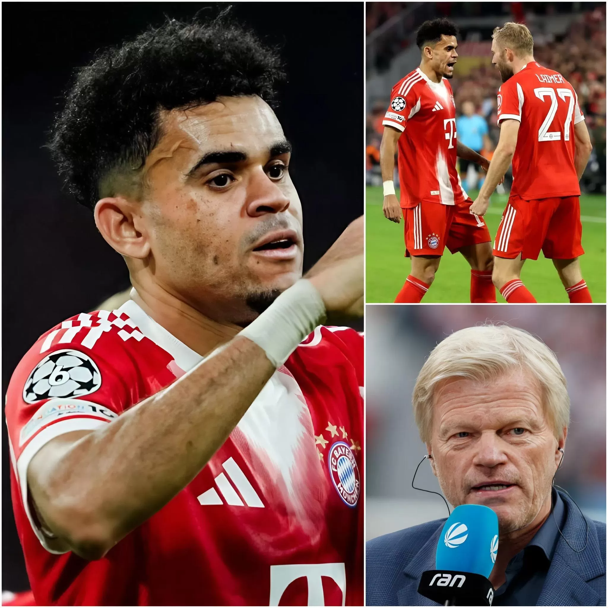 Cover Image for „Wir konnten sie einfach nicht aufhalten – nicht in dieser Form“, erklärte Stürmer Luis Díaz, nachdem der FC Bayern den Club Brügge mit 4:0 in der Champions League besiegt hatte. Unmittelbar danach reagierte Legende Oliver Kahn mit einer deutlichen Warnung, die Díaz verstummen ließ